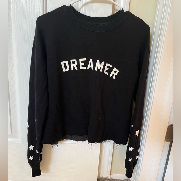 Spiritual Gangster Dreamer black long-sleeve top with stars on sleeves, size S - Picture 6 of 6
